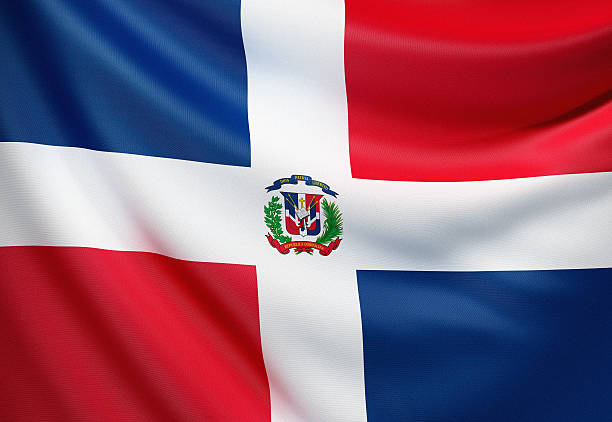 Flag of the Dominican Republic. 3d render.